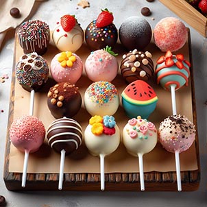 tabla con varios cake pops